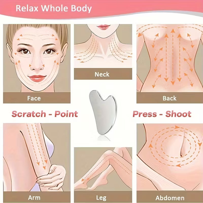 2pcs Stainless Steel Facial Scraping Tools