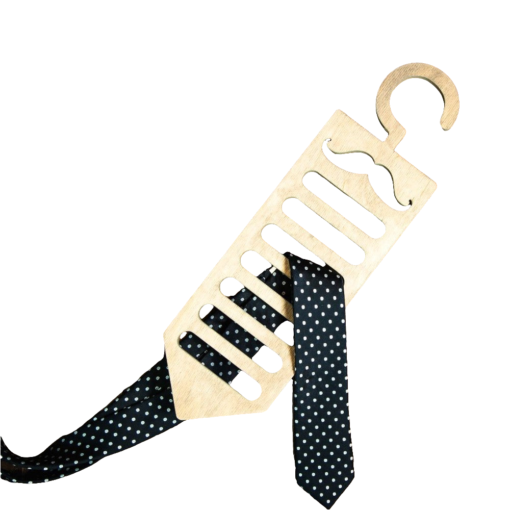 Wooden Moustache Tie Hanger