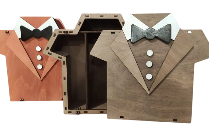 Wooden T Shirt Shape Box