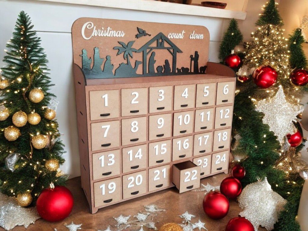 Christmas Advent Calendar with Drawers