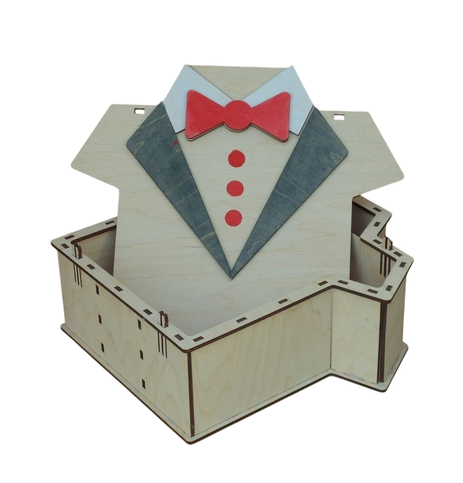 Wooden T Shirt Shape Box