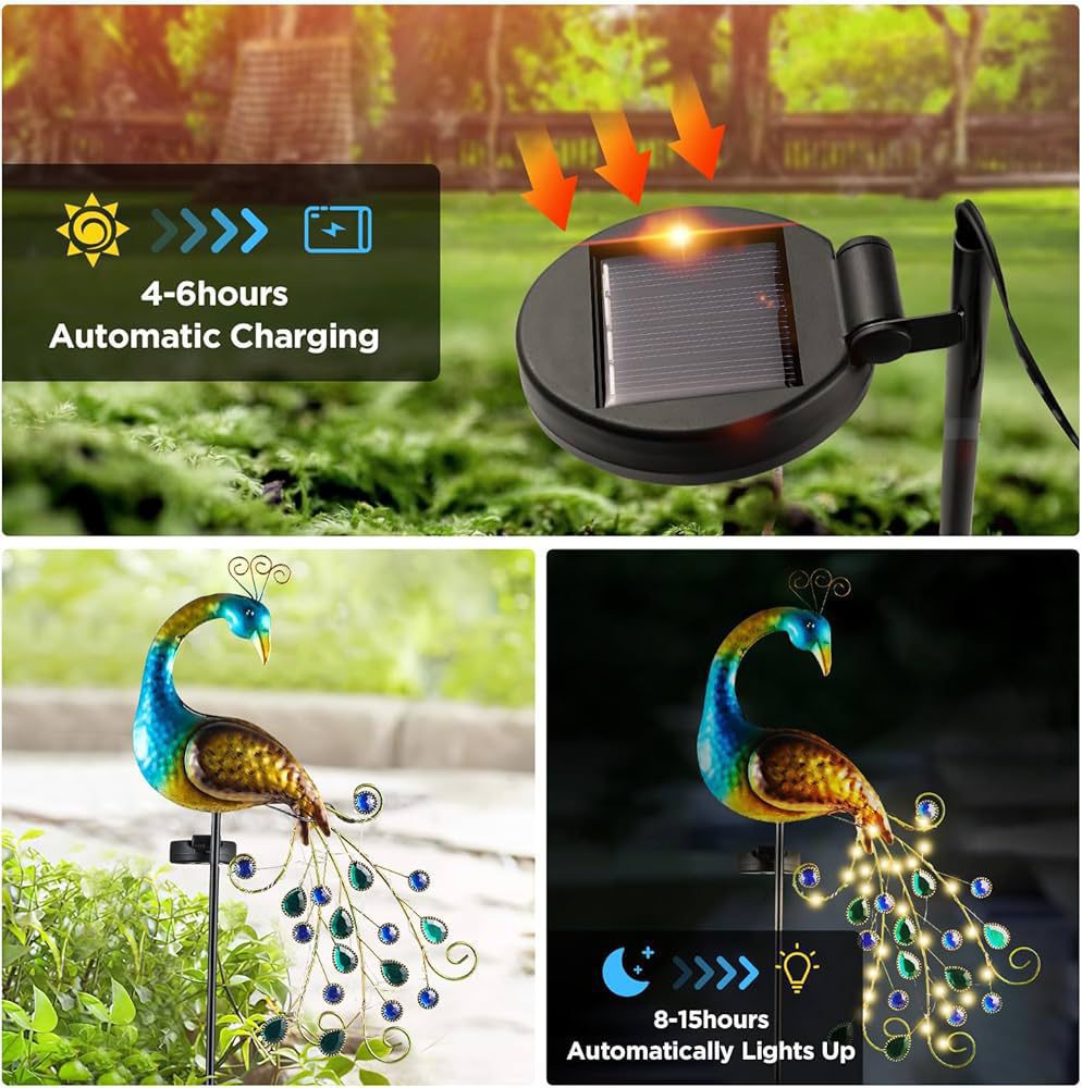 Solar Peacock Lamp