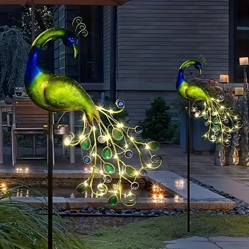 Solar Peacock Lamp
